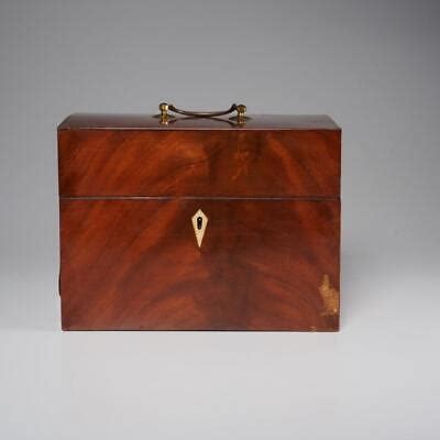 Large Georgian Style Metal Lined Wood Brass Tea Caddy Box 11 